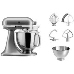 KitchenAid Küchenmaschine »5KSM175PSECU CONTOUR SILVER«, Mit Zubehör Im Wert Von Ca. 112,-€ UVP