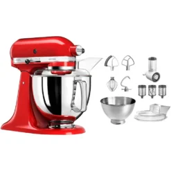 KitchenAid Küchenmaschine »5KSM175PSEER+KSMVSA EMPIRE ROT«, Mit Gratis Gemüseschneider Und 3 Trommeln (Wert Ca. 129,- UVP)
